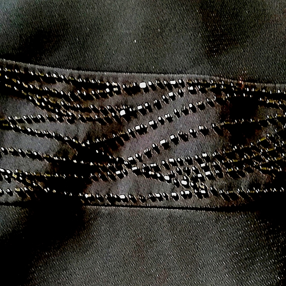 Evan Picone,Black Cocktail Dress with dropped waist  with seven layers of beads